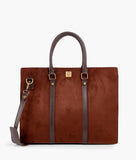 RTW Dark Brown Suede Laptop Bag