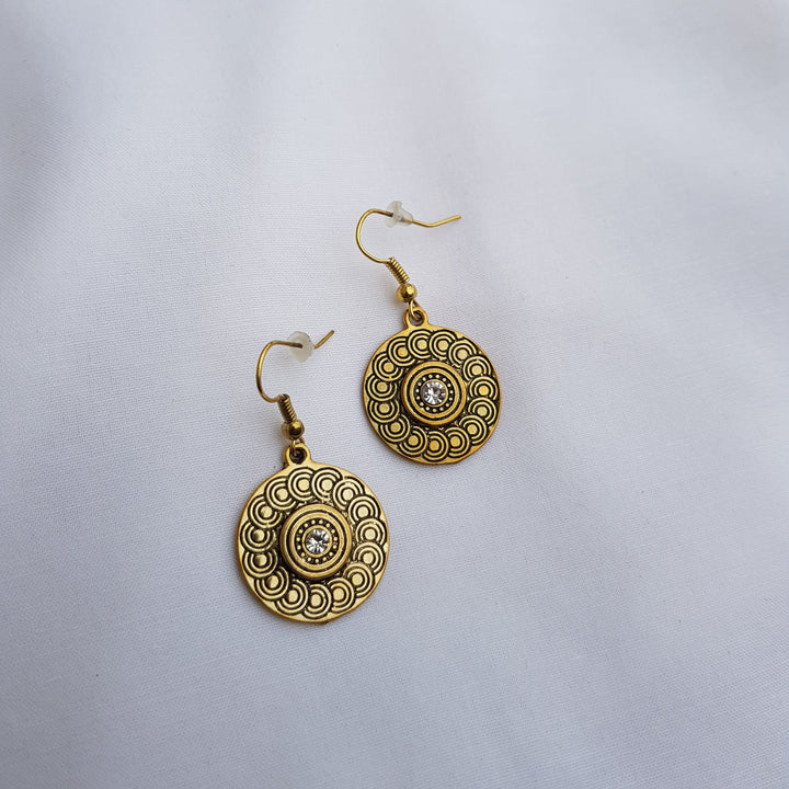 Raviiga- Golden Antique Earrings