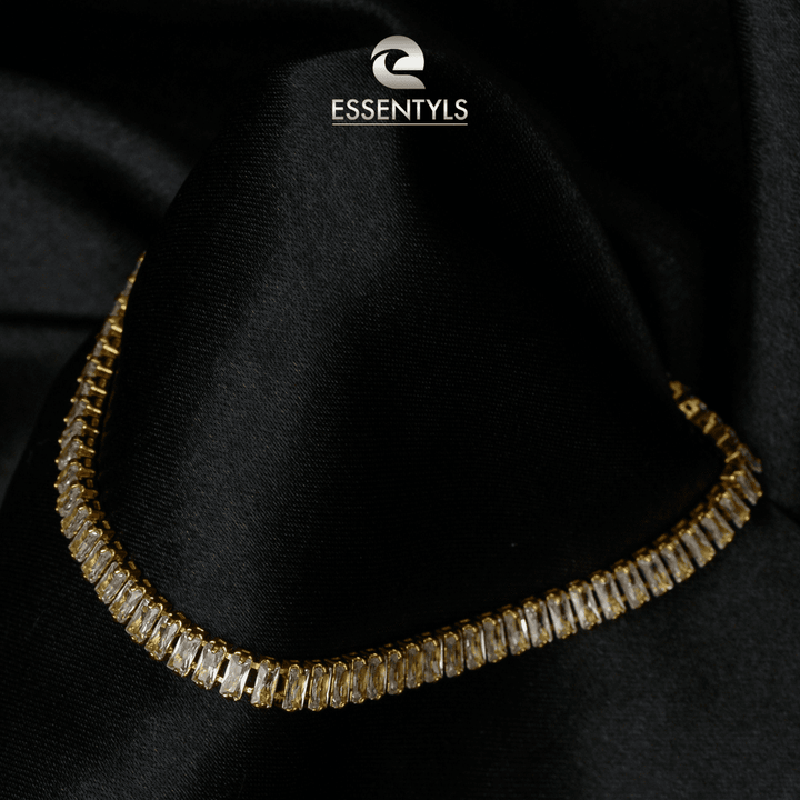 Essentyls- Golden Single Line Zirconia Bracelet