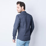 VYBE - Blue Small Cross Casual Shirt