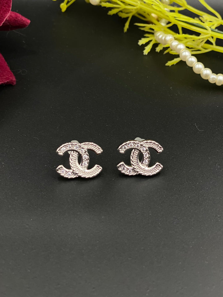 Garnet Lane- Chanel Rhinestone Studs	SILVER