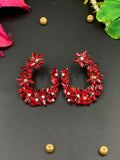 Garnet Lane- Flower Crystal Ear Wreath	RED