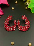 Garnet Lane- Flower Crystal Ear Wreath	RED
