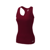 Flush Fashion - Women's Tank Top Ribbed Yoga Racerback Long Tight Fit Gym Shirt Activewear Clothes Maroon