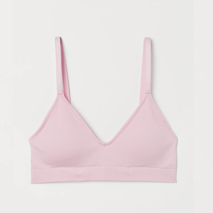 H&M- Seamless Padded Jersey Bra- Light pink