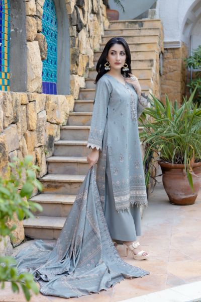 Kinara Digital Printed Dhanak with Sequins Embriodered Alternate Head &Two Side Scalloped Embroidered Border on Dhanak Duppata KIN-001