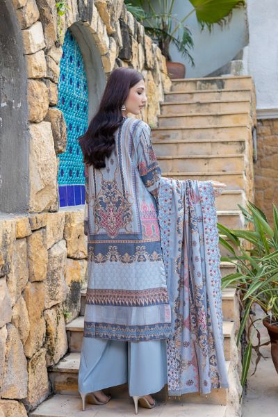 Kinara Digital Printed Dhanak with Sequins Embriodered Alternate Head &Two Side Scalloped Embroidered Border on Dhanak Duppata KIN-002