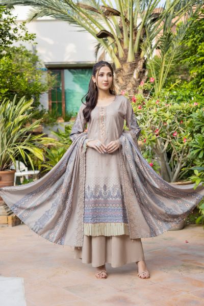 Kinara Digital Printed Dhanak with Sequins Embriodered Alternate Head &Two Side Scalloped Embroidered Border on Dhanak Duppata KIN-004
