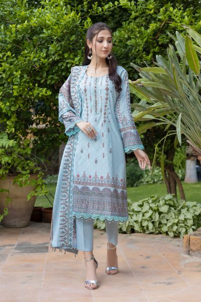 Kinara Digital Printed Dhanak with Sequins Embriodered Alternate Head &Two Side Scalloped Embroidered Border on Dhanak Duppata KIN-009