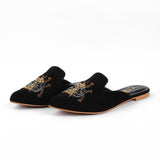 VYBE - Embroided Mules- Black
