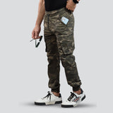 Flush - Men's Camouflage Cargo Pants, Stretchable Trousers With 6 Pockets