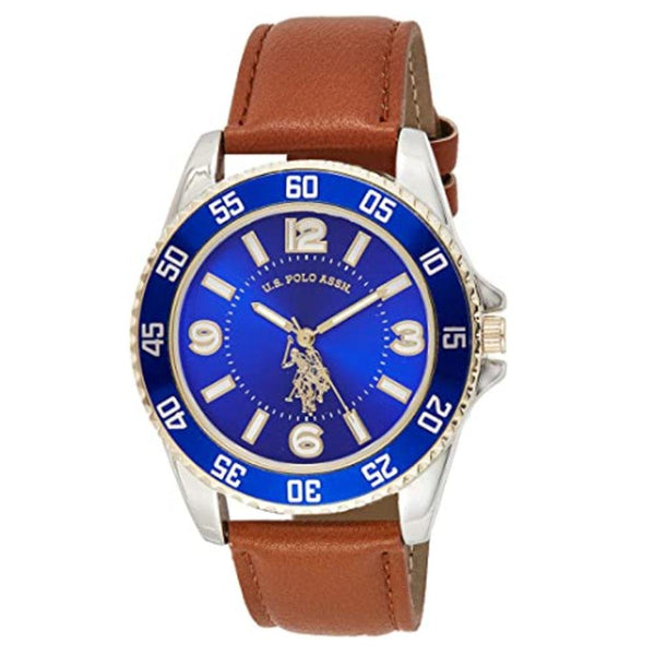 U.S Polo Assn- Mens Quartz Metal Casual Watch- Brown