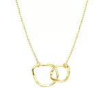 Shein- Minimalist Irregular Geometric Necklace Women's Light Double Ring Pendant Choker Necklace