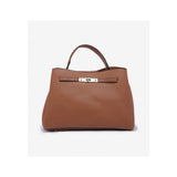 R&B- Handbag with Twin Handles and Detachable Strap- Brown