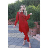 Sowear- Red Two Piece Dress For Women