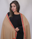 Bagallery Exclusive Pure Synthetic Wool Shawl Embroidered Boarder Multi