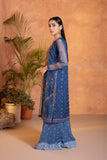Sapphire 2 Piece - Embroidered Raw Silk Suit Blue