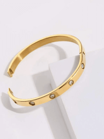 Shein- 18K Gold Plated Zircon Detail Bracelet