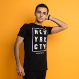 VYBE-NEW YRK CITY PRINTED T-Shirts-BLACK
