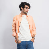 VYBE - Casual Solid Shirt- Orange