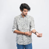 VYBE-Casual Shirt - Grey Flowers