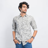 VYBE -Casual Shirt - Grey Flowers