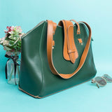 Shein - Satchel Bag with Flap - Green