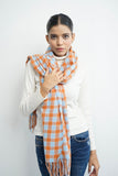 Vybe- Wool Plaid Stole Orange