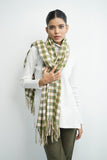 Vybe- Wool Plaid Stole Green
