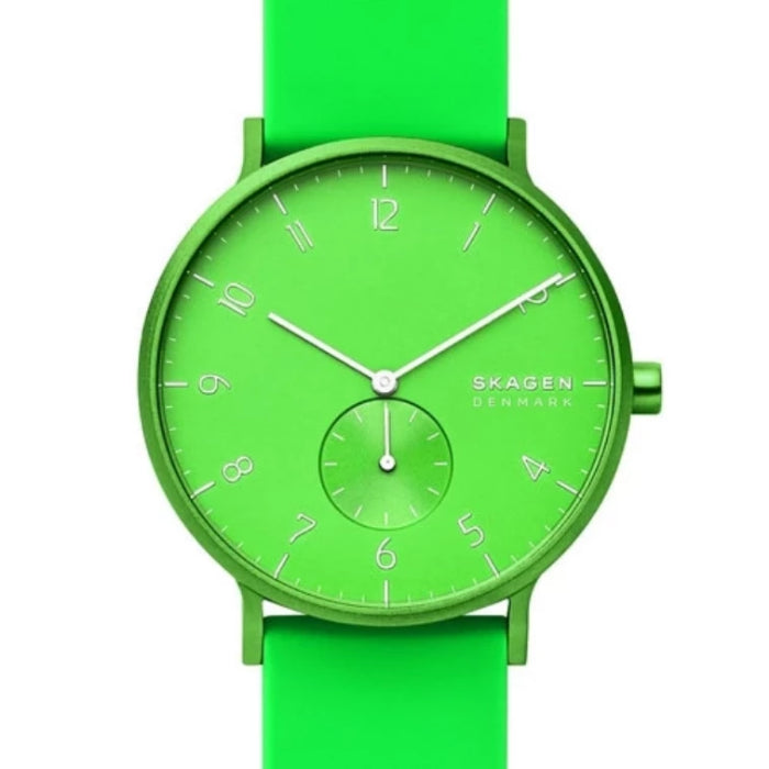 Skagen- Aaren Kulor Neon Green Silicone 41mm Watch by Bagallery Deals priced at #price# | Bagallery Deals