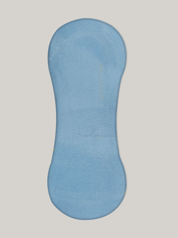 Brumano Sky Blue & Yellow Dot No-Show Socks