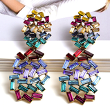 Dama Rusa- Multicolor Rhinestone Statement Earrings for Women- TM-E-63