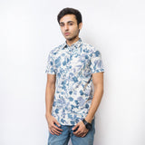 VYBE -Casual Shirt Half Sleeve-Blue Flowers