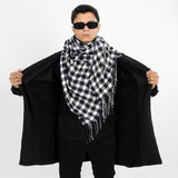 Vybe- Wool Plaid Stole Black