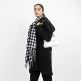 VYBE - Wool Plaid Stole Black