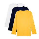 VYBE -Tees Pack Of 3-Yellow,Navy Blue, White