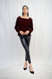 VYBE - x Munib Nawaz - velvet top- maroon