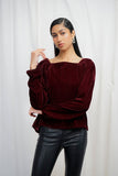 VYBE - velvet top- maroon