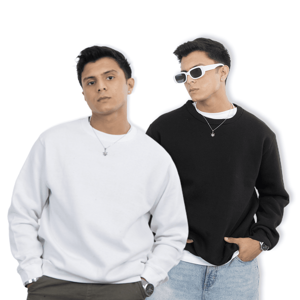 VYBE Basics - VYBE Basic Pack Of 2 Sweatshirt (Black N White)