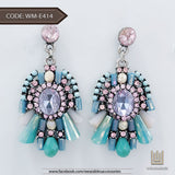 Wearables- Ice Crystals- Women Earrings- Light  Blue