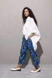 Sapphire-Printed Tie Pants