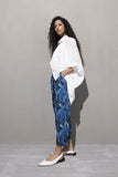 Sapphire-Printed Tie Pants