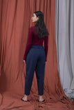 Sapphire Slouchy Belted Pants Navy Blue