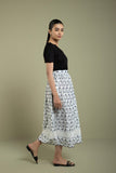 Sapphire-Embroidered Cotton Skirt
