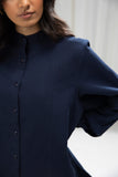 Sapphire- Textured Button Through Shirt