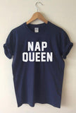 Wf Store- NAP QUEEN Printed Half Sleeves Tee  NavyBlue