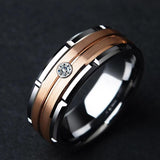 Wearable- Two Tone Men Tungsten Carbide Ring