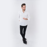VYBE - Casual Solid Shirts- White