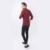 VYBE - Casual Solid Shirts- Maroon