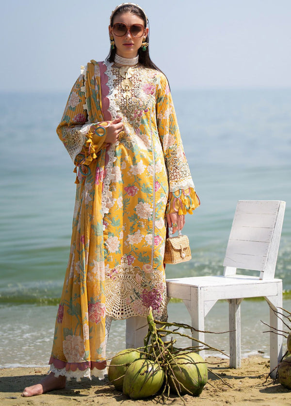 Alif By AJR Couture Signature Luxury Embroidered Lawn 3 Piece Unstitched Suit AJRC24ASLL-07 SUNLIT